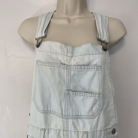 We The Free People Ziggy Denim Bib Overalls Size Small Light Wash Blue Women - Picture 4 of 12